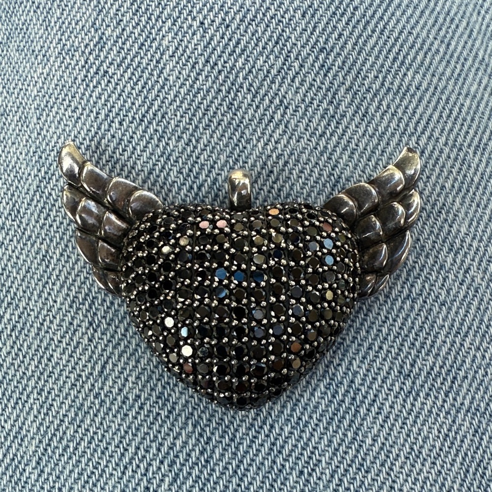 Thomas Sabo Black and Silver Winged Heart pendant.